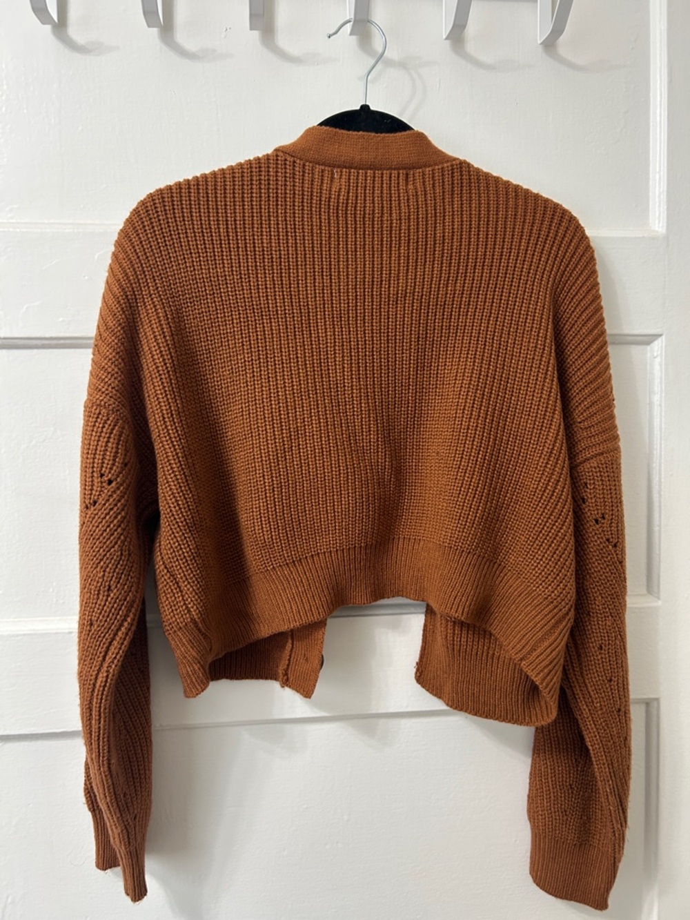 Cropped Button-Front Cardigan - Rust - Picture 3 of 5